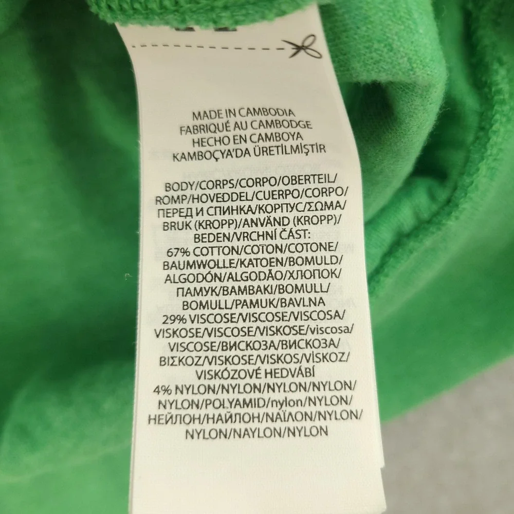 Polo Ralph Lauren Sweater Mens L Green Cotton Viscose 1/4 Zip Mock Neck Pullover